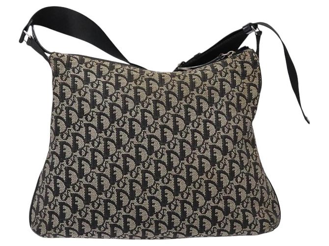 Borsa a spalla in tela Trotter Christian Dior blu navy argento Auth bs27283 - vista 2