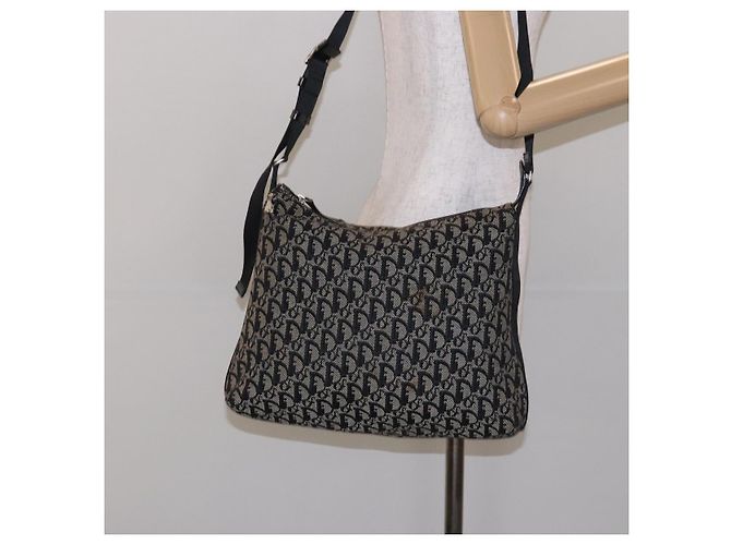 Borsa a spalla in tela Trotter Christian Dior blu navy argento Auth bs27283 - vista 22