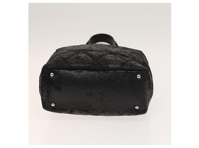 CHANEL Paris Biarritz Tote Bag Beschichtete Leinwand Schwarz Silber CC Auth 129603 - Ansicht 5