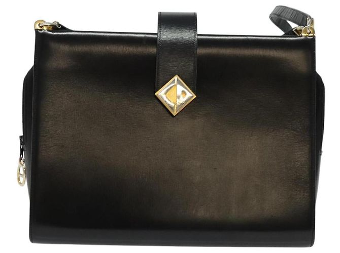 Borsa a Spalla Christian Dior in Pelle Nera e Oro Auth BA4359 Nero D'oro - vista 13