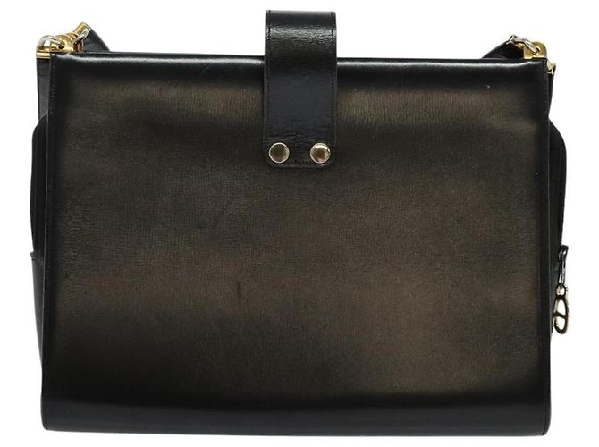 Borsa a Spalla Christian Dior in Pelle Nera e Oro Auth BA4359 Nero D'oro - vista 2