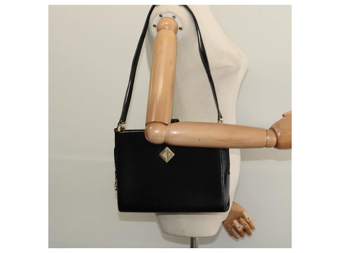 Borsa a Spalla Christian Dior in Pelle Nera e Oro Auth BA4359 Nero D'oro - vista 21