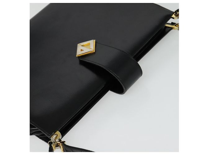 Borsa a Spalla Christian Dior in Pelle Nera e Oro Auth BA4359 Nero D'oro - vista 6
