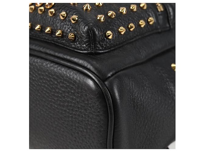 MCM Vicetos Studs Rucksack Leder Schwarz Gold Auth yk19000V Golden - Ansicht 17