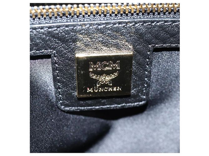MCM Vicetos Studs Rucksack Leder Schwarz Gold Auth yk19000V Golden - Ansicht 22