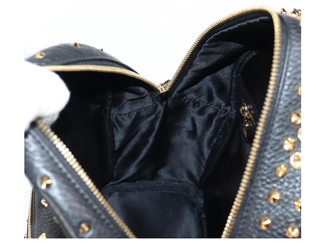 MCM Vicetos Studs Rucksack Leder Schwarz Gold Auth yk19000V Golden - Ansicht 23