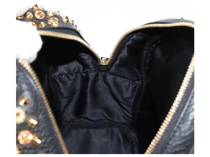 MCM Vicetos Studs Rucksack Leder Schwarz Gold Auth yk19000V Golden - Ansicht 24