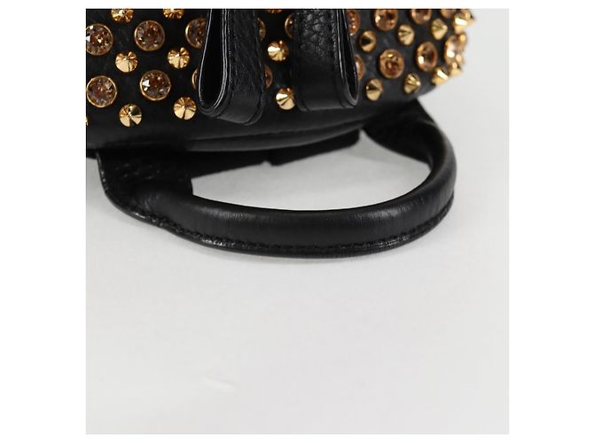 MCM Vicetos Studs Rucksack Leder Schwarz Gold Auth yk19000V Golden - Ansicht 7