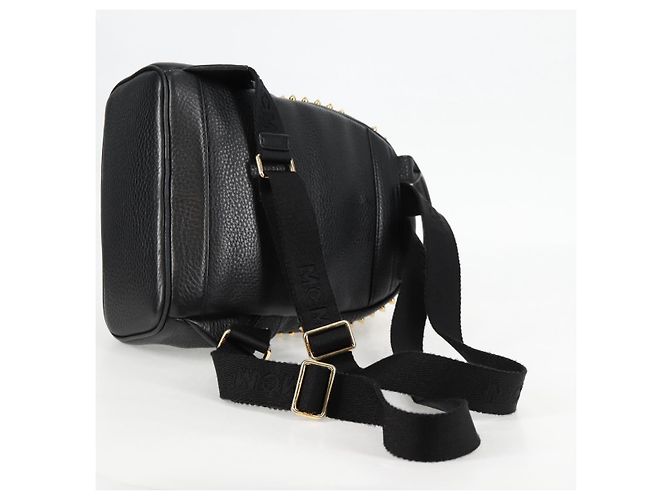 MCM Vicetos Studs Rucksack Leder Schwarz Gold Auth yk19000V Golden - Ansicht 8