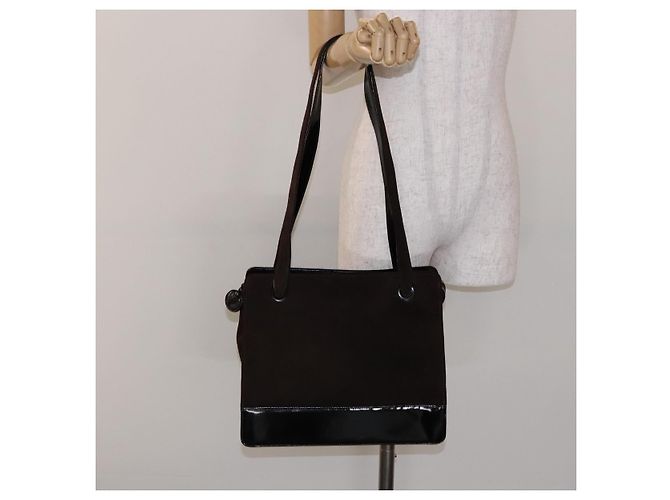 Borsa Tote CHANEL Camoscio Marrone CC Auth bs28665 - vista 22