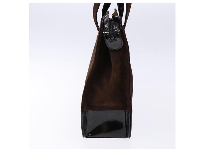 Borsa Tote CHANEL Camoscio Marrone CC Auth bs28665 - vista 4