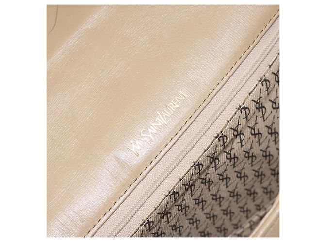 Saint Laurent Borsa a Spalla in PVC Pelle Beige Grigio Auth bs28744 Marrone - vista 17