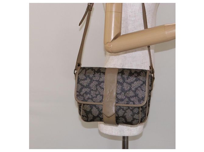 Saint Laurent Borsa a Spalla in PVC Pelle Beige Grigio Auth bs28744 Marrone - vista 23