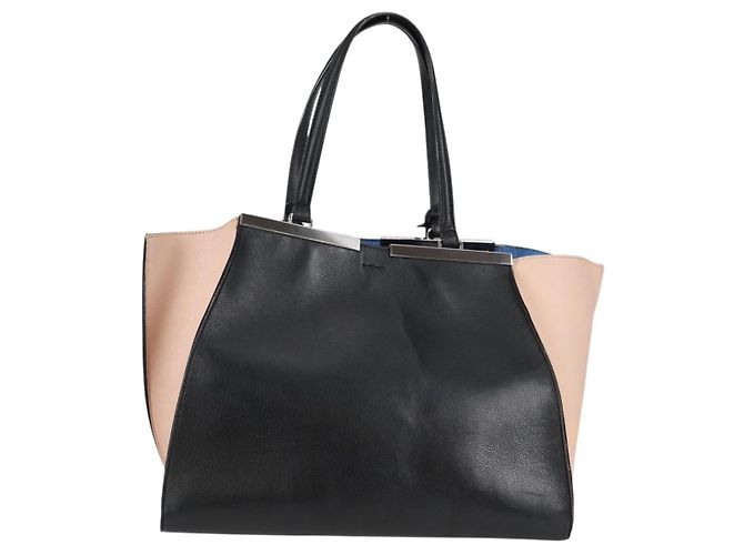 Borsa Toilojour in pelle nera e argento FENDI Auth bs28474 Nero - vista 3