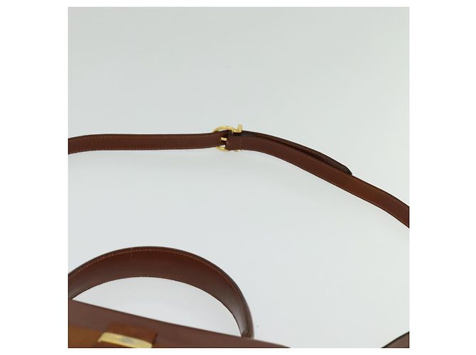 Borsa a mano in pelle Salvatore Ferragamo Vala 2 in 1 Marrone Oro Auth bs28714 D'oro - vista 10