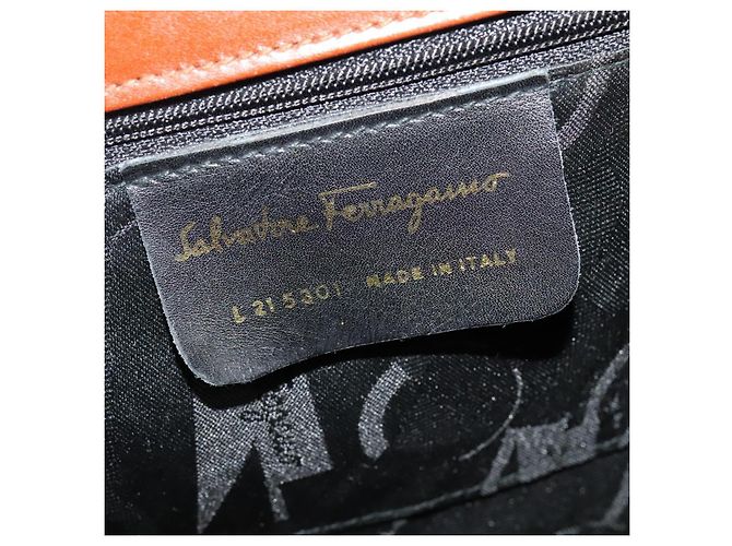 Borsa a mano in pelle Salvatore Ferragamo Vala 2 in 1 Marrone Oro Auth bs28714 D'oro - vista 18