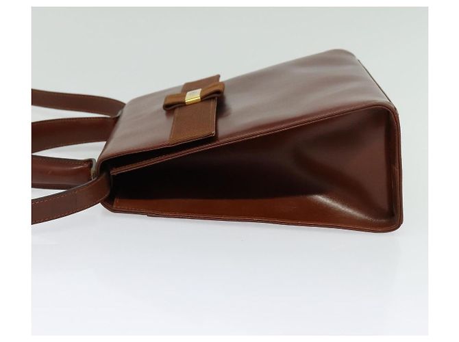 Borsa a mano in pelle Salvatore Ferragamo Vala 2 in 1 Marrone Oro Auth bs28714 D'oro - vista 4