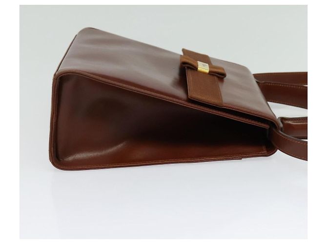 Borsa a mano in pelle Salvatore Ferragamo Vala 2 in 1 Marrone Oro Auth bs28714 D'oro - vista 5