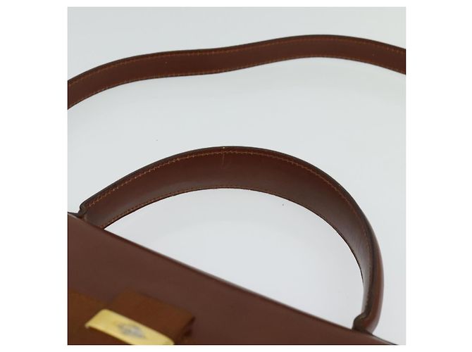 Borsa a mano in pelle Salvatore Ferragamo Vala 2 in 1 Marrone Oro Auth bs28714 D'oro - vista 8