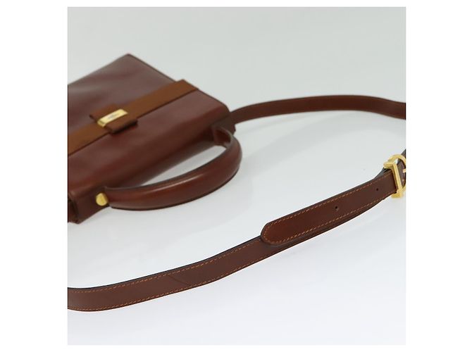 Borsa a mano in pelle Salvatore Ferragamo Vala 2 in 1 Marrone Oro Auth bs28714 D'oro - vista 9