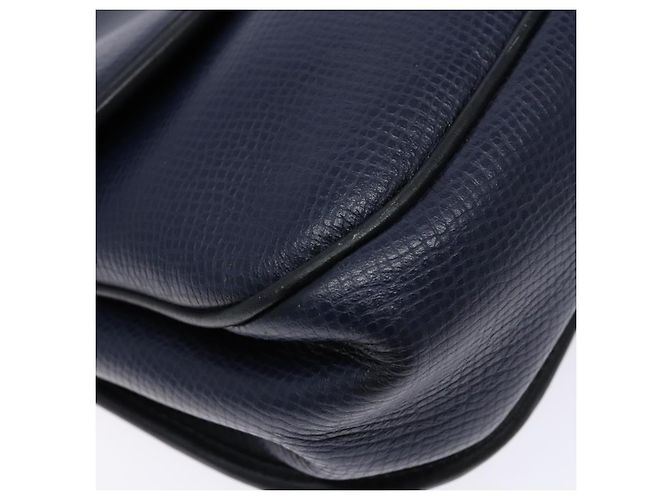 Borsa a Spalla Christian Dior in Pelle Blu Navy Oro Auth bs28726 D'oro - vista 11