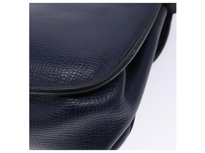 Borsa a Spalla Christian Dior in Pelle Blu Navy Oro Auth bs28726 D'oro - vista 12