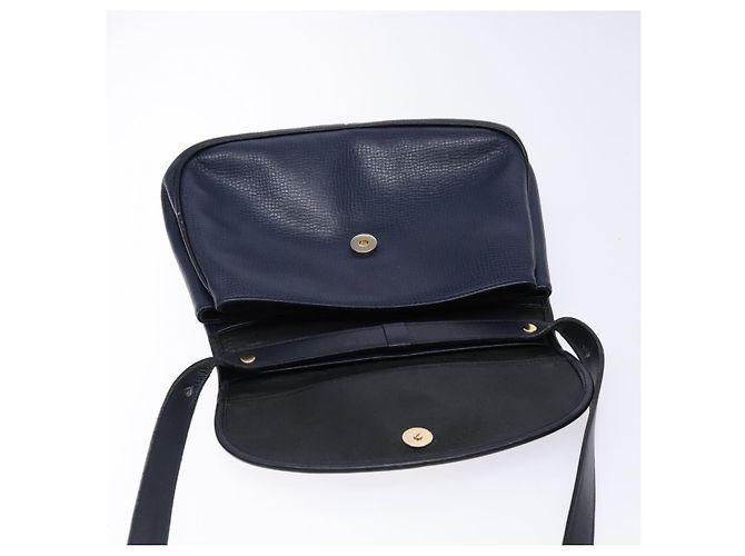Borsa a Spalla Christian Dior in Pelle Blu Navy Oro Auth bs28726 D'oro - vista 15