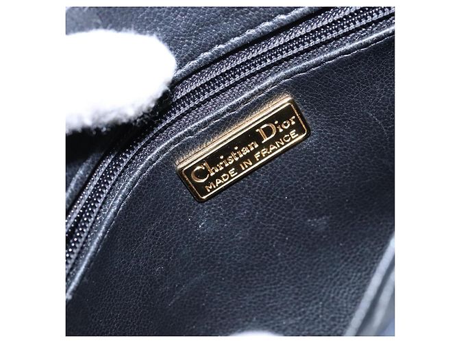 Borsa a Spalla Christian Dior in Pelle Blu Navy Oro Auth bs28726 D'oro - vista 16