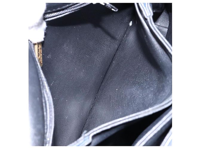 Borsa a Spalla Christian Dior in Pelle Blu Navy Oro Auth bs28726 D'oro - vista 20