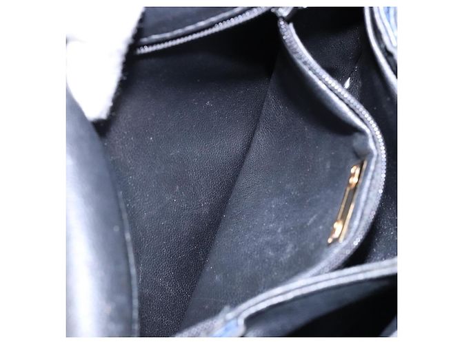 Borsa a Spalla Christian Dior in Pelle Blu Navy Oro Auth bs28726 D'oro - vista 21