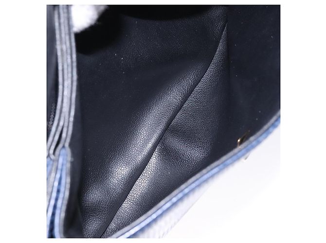 Borsa a Spalla Christian Dior in Pelle Blu Navy Oro Auth bs28726 D'oro - vista 22