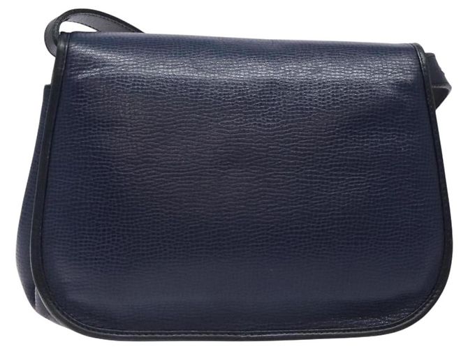 Borsa a Spalla Christian Dior in Pelle Blu Navy Oro Auth bs28726 D'oro - vista 3