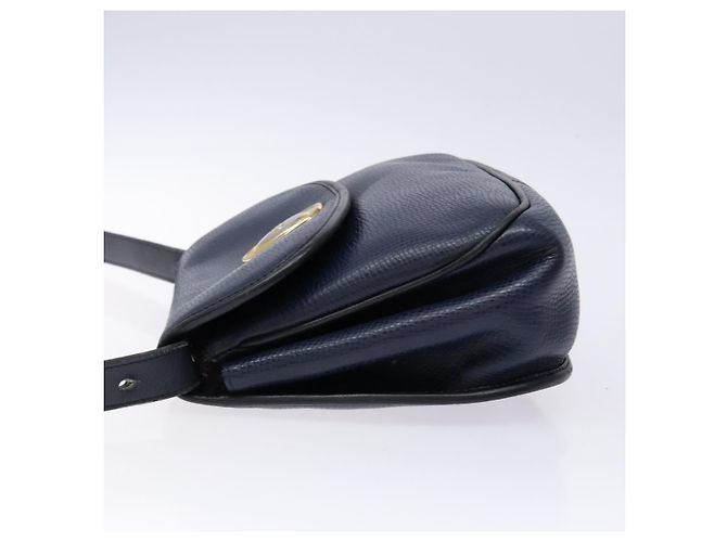 Borsa a Spalla Christian Dior in Pelle Blu Navy Oro Auth bs28726 D'oro - vista 5