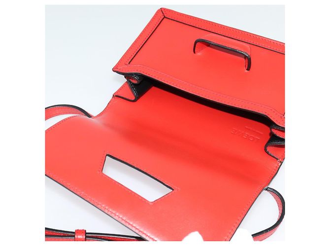 Borsa a Spalla LOEWE Barcelona in Pelle Rossa Oro Auth 138556 Rosso D'oro - vista 10