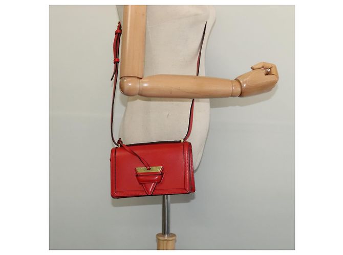 Borsa a Spalla LOEWE Barcelona in Pelle Rossa Oro Auth 138556 Rosso D'oro - vista 21
