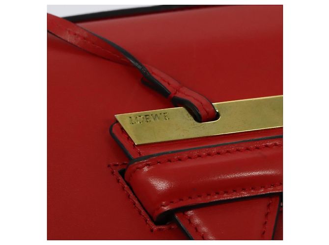 Borsa a Spalla LOEWE Barcelona in Pelle Rossa Oro Auth 138556 Rosso D'oro - vista 9