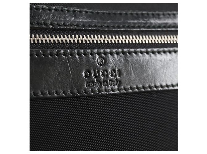 Borsa a Spalla GUCCI Nylon Nero Argento 73955 Auth bs28449 - vista 16