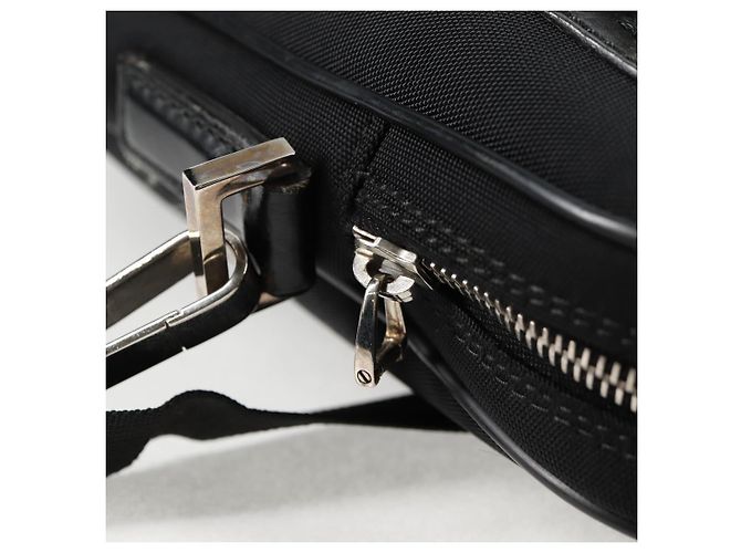 Borsa a Spalla GUCCI Nylon Nero Argento 73955 Auth bs28449 - vista 18