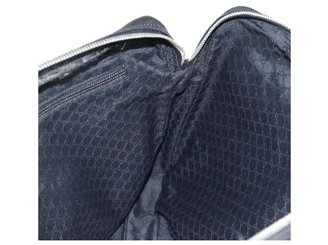 Borsa a Spalla GUCCI Nylon Nero Argento 73955 Auth bs28449 - vista 21