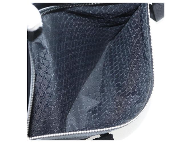 Borsa a Spalla GUCCI Nylon Nero Argento 73955 Auth bs28449 - vista 25