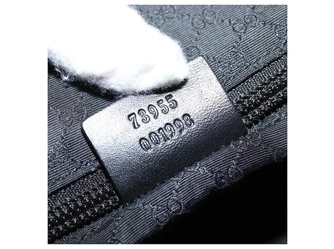 Borsa a Spalla GUCCI Nylon Nero Argento 73955 Auth bs28449 - vista 26
