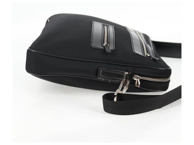 Borsa a Spalla GUCCI Nylon Nero Argento 73955 Auth bs28449 - vista 5