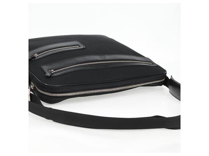 Borsa a Spalla GUCCI Nylon Nero Argento 73955 Auth bs28449 - vista 6
