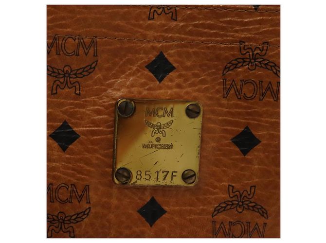 Borsa tote MCM Logogram Vicetos in pelle PVC marrone e oro Auth bs28523 D'oro - vista 15
