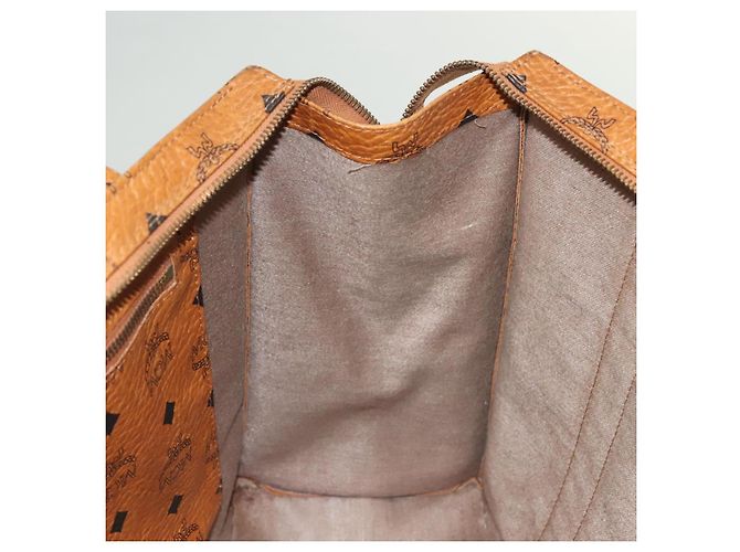 Borsa tote MCM Logogram Vicetos in pelle PVC marrone e oro Auth bs28523 D'oro - vista 18