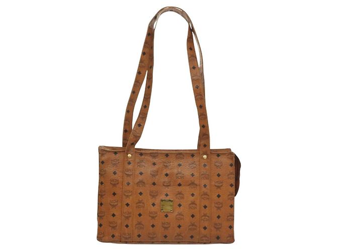 Borsa tote MCM Logogram Vicetos in pelle PVC marrone e oro Auth bs28523 D'oro - vista 2