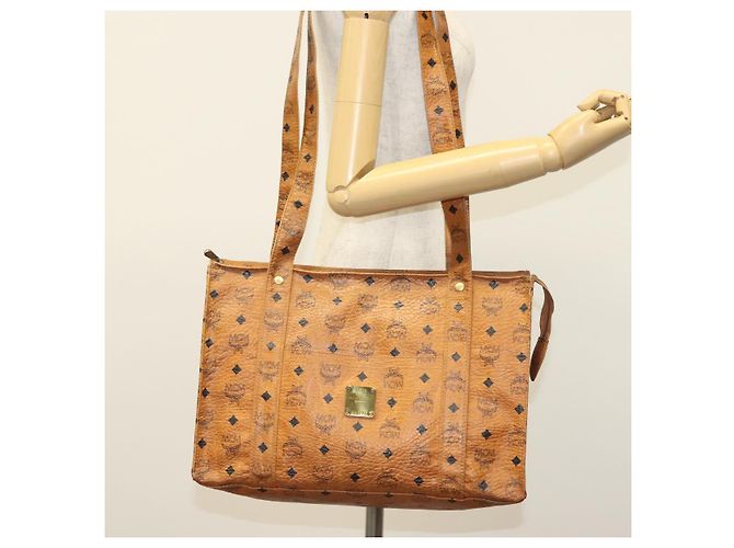 Borsa tote MCM Logogram Vicetos in pelle PVC marrone e oro Auth bs28523 D'oro - vista 21