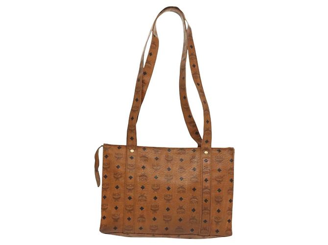 Borsa tote MCM Logogram Vicetos in pelle PVC marrone e oro Auth bs28523 D'oro - vista 3