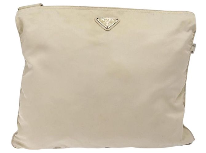 Sac à épaule Prada en nylon beige Auth bs28381 - vue 13