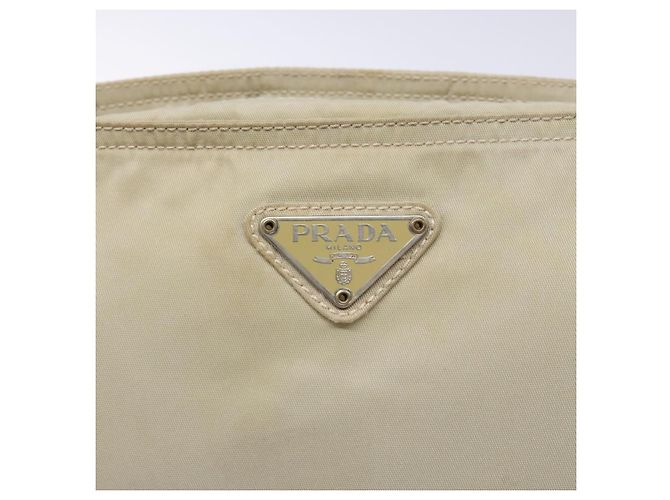 Sac à épaule Prada en nylon beige Auth bs28381 - vue 18